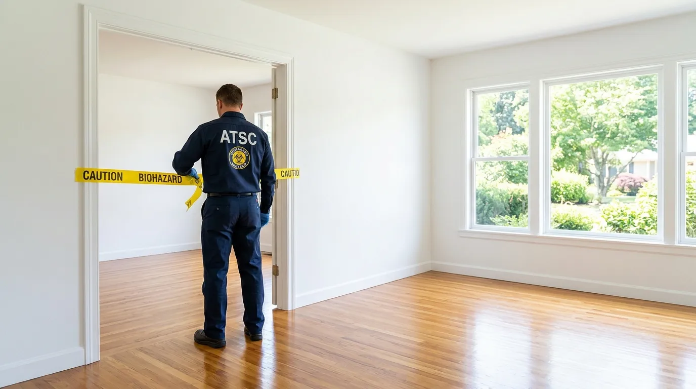 Certified biohazard cleanup crew performing Trauma Scene Cleanup in Maspeth